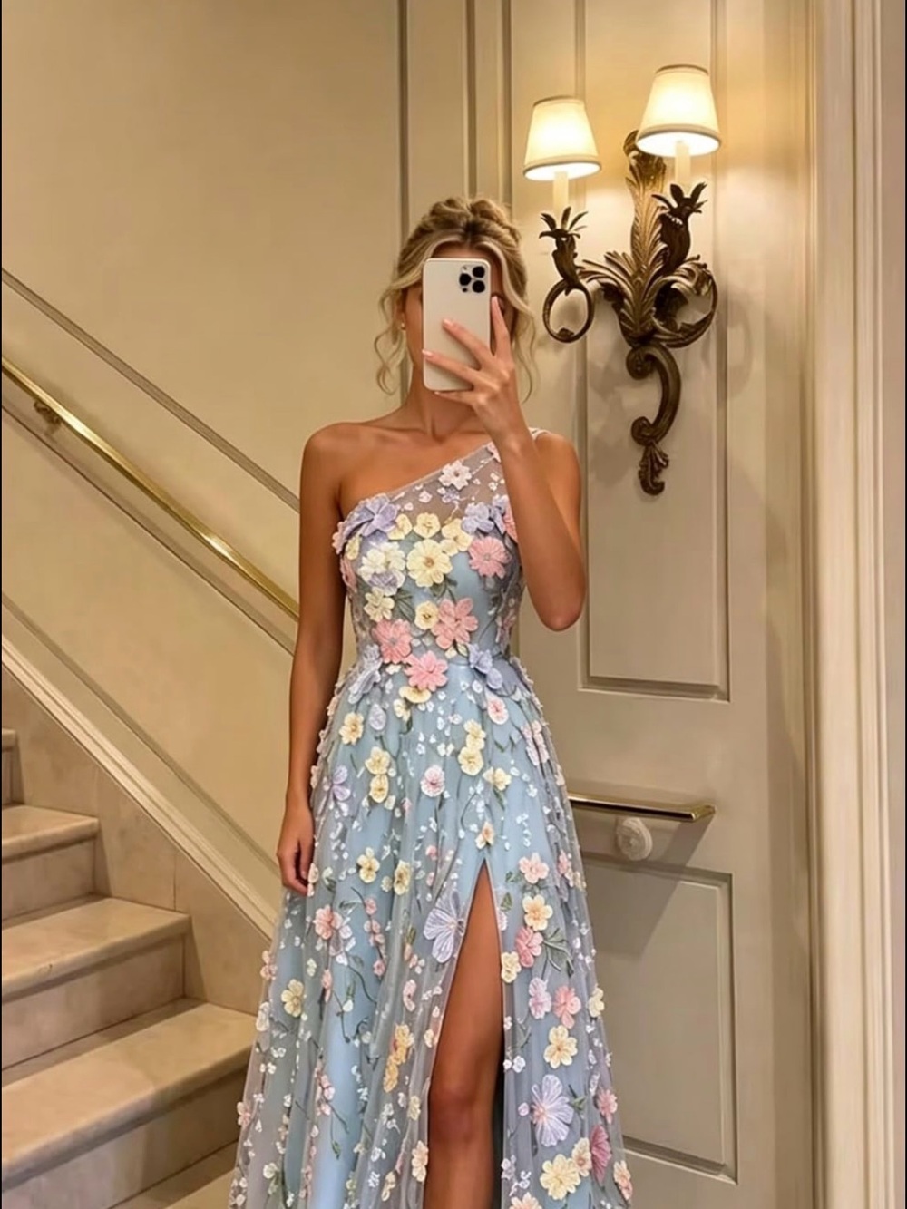 One shoulder floral dress size 4